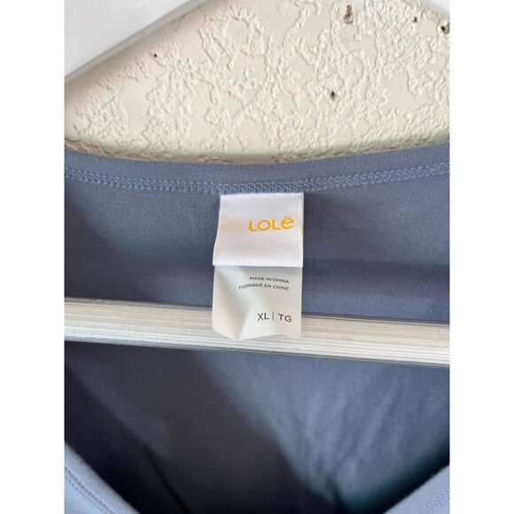 Lole Womens XL Short Sleeve V-Neck Wrap-Style Shift Dress Slate Blue Casual - Picture 3 of 10